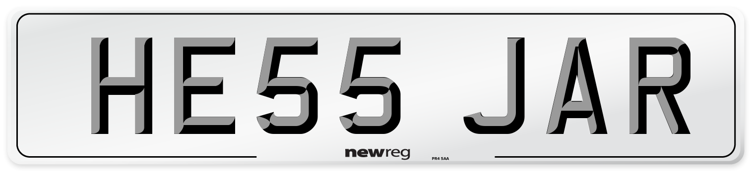 HE55 JAR Number Plate from New Reg